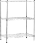Amazon Basics 3-Shelf Adjustable Heavy Duty Steel Wire Shelving Rack with Chrome Finish, No-Tool Assembly, 250 lbs per Shelf, 23.2" L x 13.4" W x 30" H by AmazonBasics