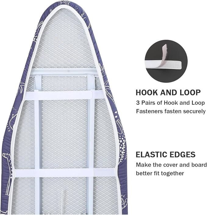 Ironing Board Cover and Pad Standard Size 15 x 54, 3 Pairs of Hook and Loop - Image 4