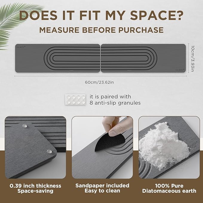 Faucet Mat for Kitchen Sink, Diatomite Stone Drying Sink Protectors, Bathroom - Image 4