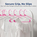 SereneLife Premium 10 Pack Plastic Hangers, Lightweight, Space Saving Clothes - Image 3