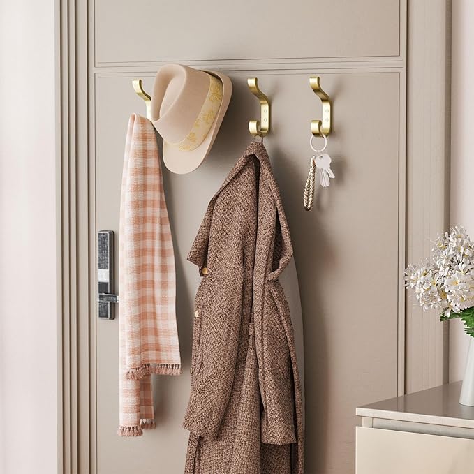 Large Wall Hooks for Hanging Coats: Heavy Duty Wall-Mount Hanger, Mudroom Hooks - Image 4