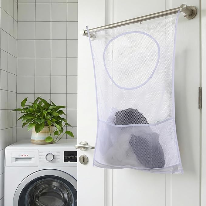 2Pcs Bag Over the Door Hamper Large Hanging Mesh Hamper - Image 4
