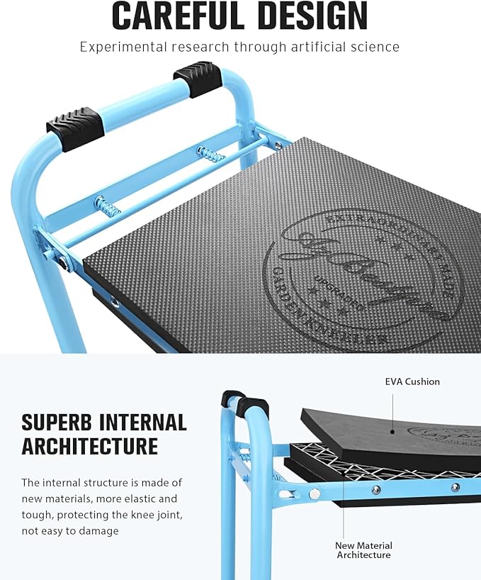 Garden Kneeler and Seat, Upgraded Foldable Heavy Duty Gardening Stool - Widened to 10" Stable Wear-Resistant Prevent Knee and Back Pain, Bench High-End 2 Large Tool Bags Gift for Men Women - Image 5