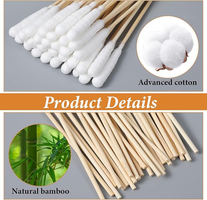 100 PCS Long Cotton Swabs for Dog Ears, 6-Inch Large Cotton Ear Swabs for - Image 3