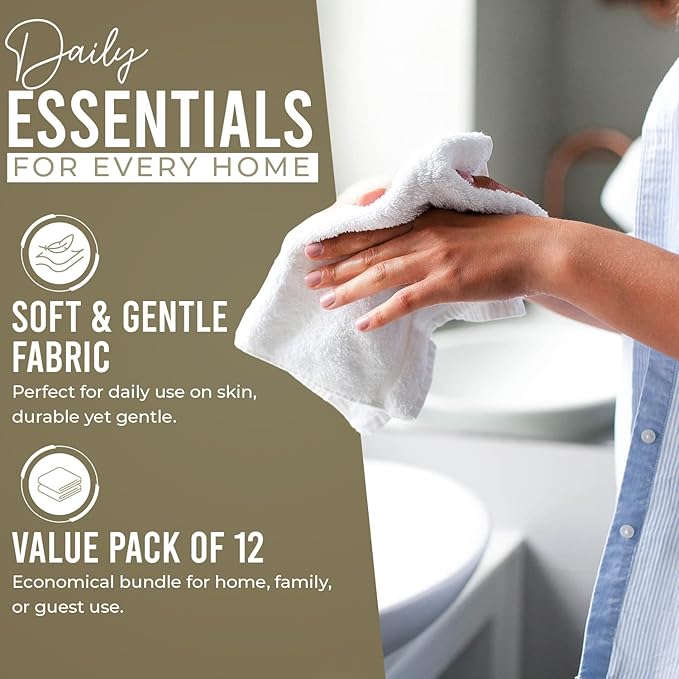 DAN RIVER 12 Pack Wash Cloths for Showering - Image 3