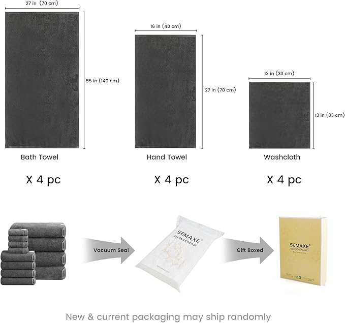 SEMAXE 12-Piece Family Bathroom Towel Set - Image 2
