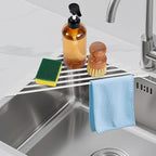 Triangular Sink Rack, Foldable Sink Drying mat, Heat-Resistant, and Rust-Proof by HANZENMA