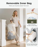 SOLEDI Laundry Hamper with Lid 100L Large & Tall Collapsible Laundry Basket - Image 4