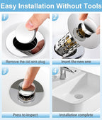 Upgraded Bathroom Sink Stopper – Universal Pop-Up Drain Plug - Image 5