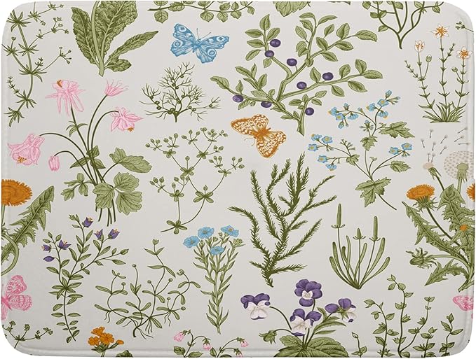 Kawani Wild Flowers Plant Dish Drying Mats by Kawani