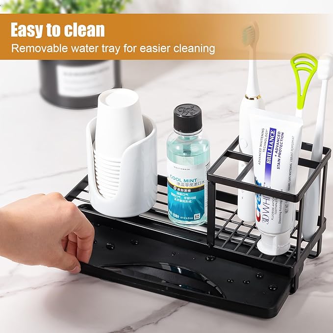 Toothbrush Holders for Bathrooms, Carbon Steel Tooth Brushing Holder Electric - Image 3