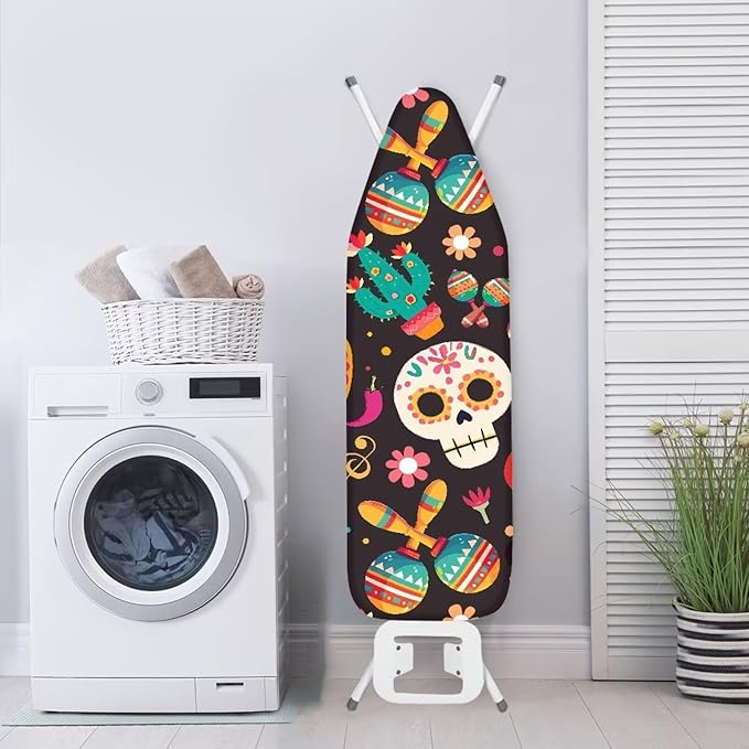 Mexican Skull Cactus Ironing Board Cover-15x 54 Elastic Edges Non-Slip Day of - Image 4
