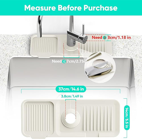 14.6 inch Faucet Mat for Kitchen Sink Faucet Mat Kitchen Sink Splash Guard - Image 2