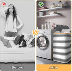 BALEINE Laundry Hamper with Lid, Tall Laundry Baskets with Bamboo Pull Handles - Image 7