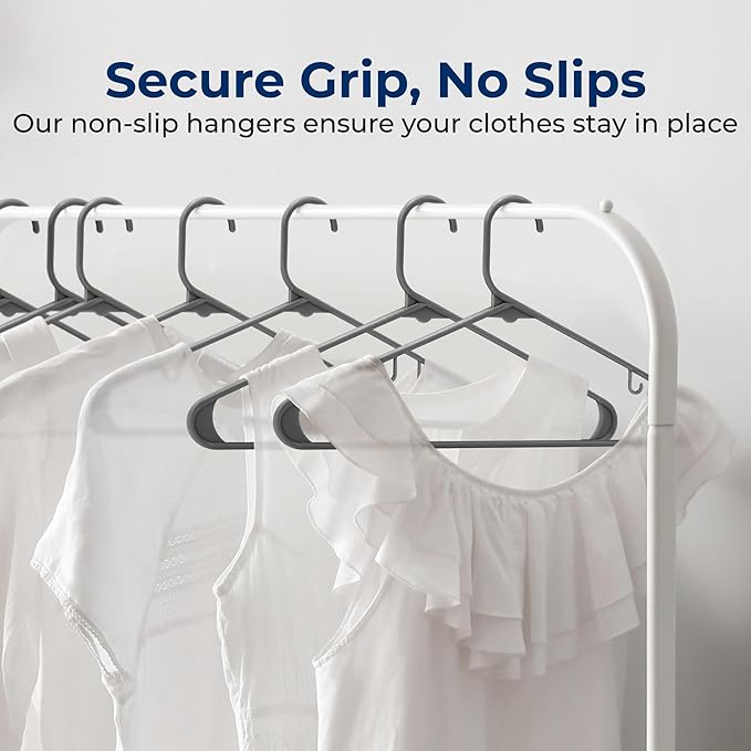 SereneLife 200 Pack Plastic Hangers, Space-Saving Closet Organizers, Durable - Image 3