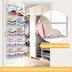 Over the Door Organizer 5 Tiers, Extra Large Behind Door Storage of 10 - Image 4