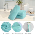 SINLAND Absorbent Coral Velvet Washcloth Ultra Soft Microfiber Face Towels 12 x - Image 3