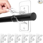 Antimbee 6-Pack No Drill Needed Curtain Rod Holders, Self Adhesive Rod Brackets by Antimbee