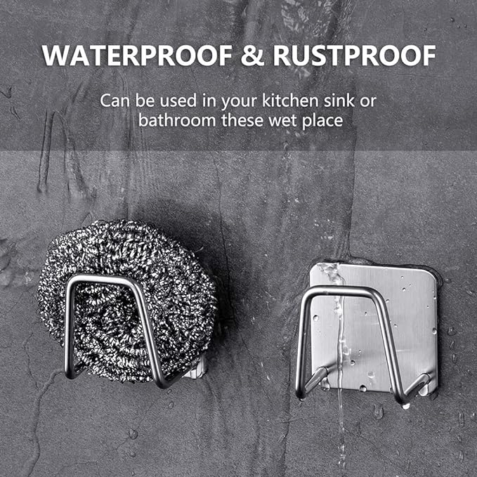 ESINAM 2Pcs Sponge Holders for Kitchen Sink, Strong Adhesive Small Sponge Holder - Image 4