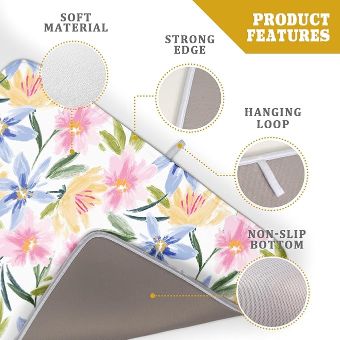 Aportt Spring Summer Floral Dish Drying Mat - Image 4