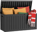 80 Gallon Outdoor Deck Box, Lockable Waterproof Outdoor Storage Boxes For Garden Tools,Indoor Cushions,Accessories Outside Storage Resin Weatherproof Container(Black) by MAIUSCOLI