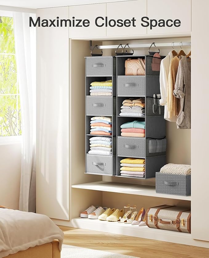 Pipishell Hanging Closet Organizer 6-Shelf, Hanging Shelves - Image 5