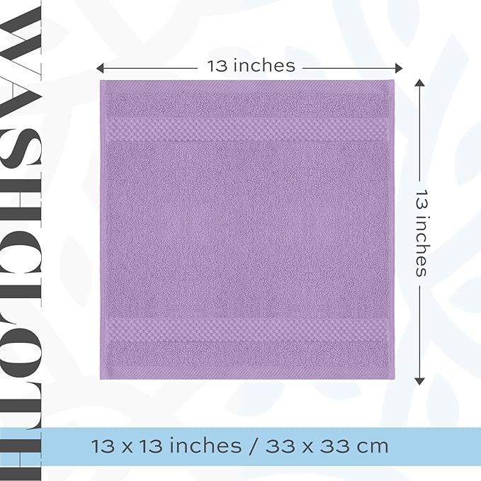 White Classic Luxury Cotton Washcloths 13x13 Inch - Image 4
