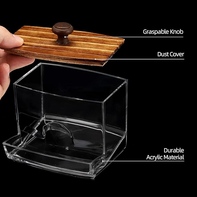 Tbestmax 10oz Qtip Holder Dispenser Big Clear Bathroom Container - Image 6