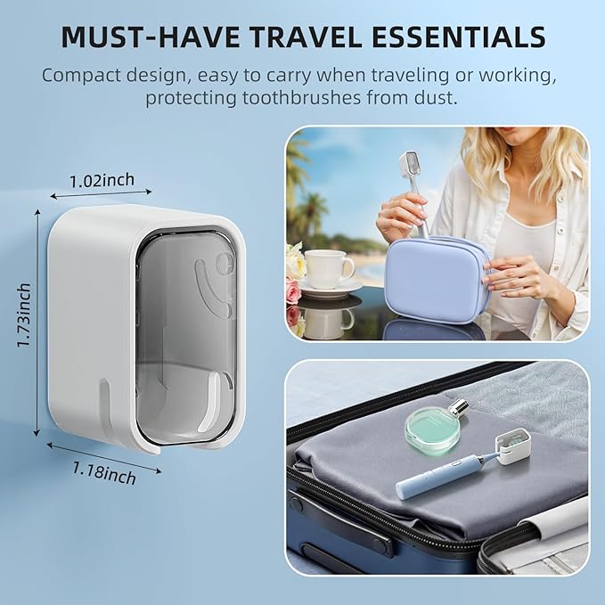 Travel Toothbrush Head Cover 2PCS, Electric Toothbrush Covers Caps, Ventilated - Image 2