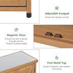 Outdoor Storage Cabinet & Potting Bench Table with Metal Top, Wooden Patio Furniture, Garden Workstation (Light Brwon, 36x31x17in) - Image 6