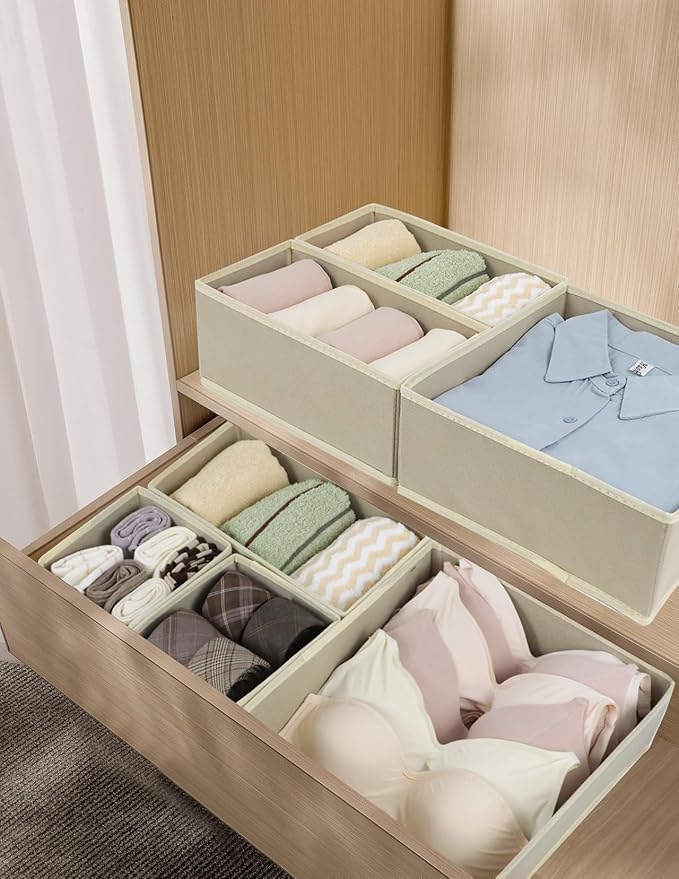 12 Pack Drawer Organizer Clothes, Foldable Fabric Dresser Organizer Closet - Image 6