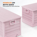VINGLI 75 Gallon Collapsible Outdoor Storage Box, Simple-to-assemble Plastic Storage Containers with Lid, Patio Deck Box Furniture for Garden, Pool, Balcony, Yard (Pink) - Image 5