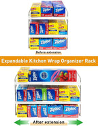 JUPELI Foil and Plastic Wrap Organizer, Expandable Kitchen Pantry Storage - Image 3