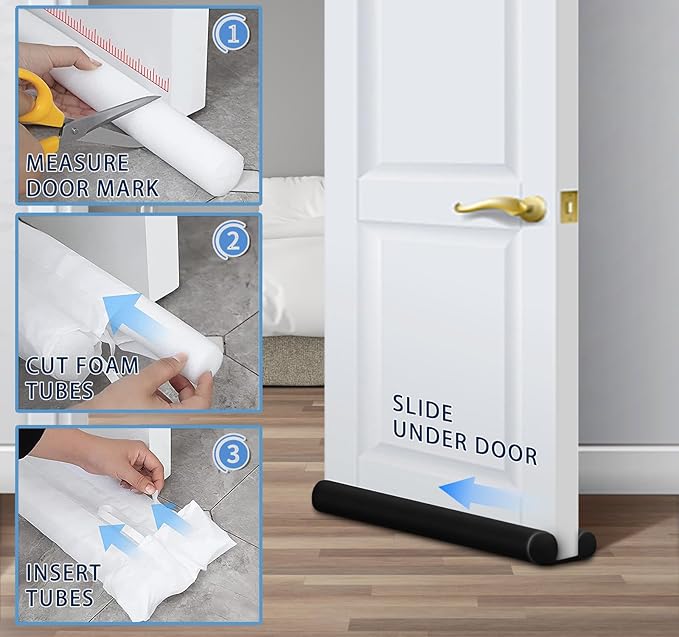 MAXTID Twin Door Draft Blocker Seal Large Door Gap Noise Under Door Draft - Image 7