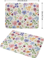 Spring Floral Dish Drying Mat for Kitchen Counter 18x24 Easter Green Pink - Image 2