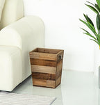 Small Wood Trash Can, Farmhouse Rectangular Garbage Can Waste Basket, Rustic - Image 6
