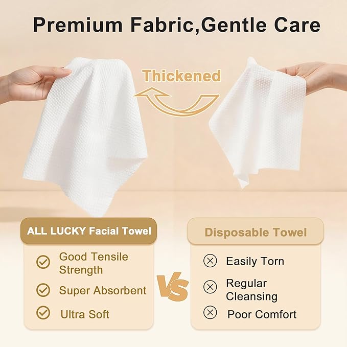 Face Towels, XL Facial Dry Towels 10x12 Inch, Biodegradable Disposable Face - Image 3