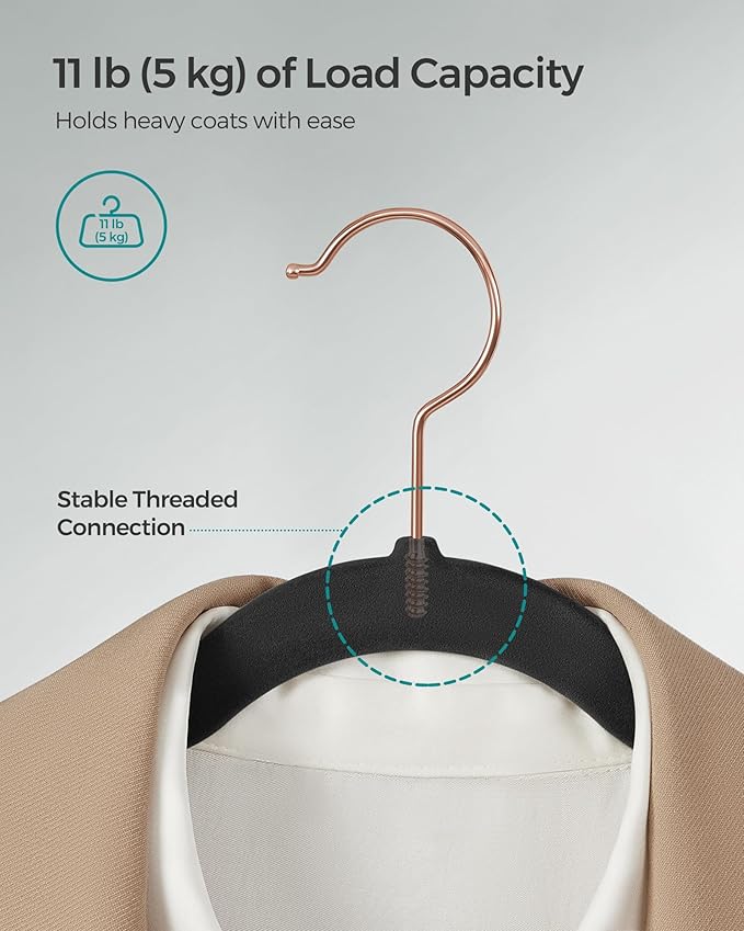 SONGMICS Slim Velvet Hangers, Non-Slip Clothes Hangers - Image 5