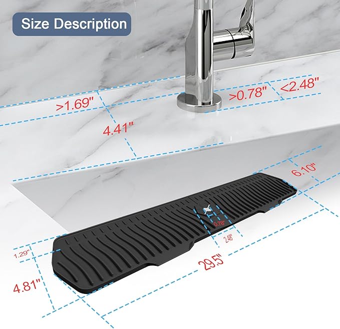 Faucet Guard - 90 Foldable Draining Mat - Image 2
