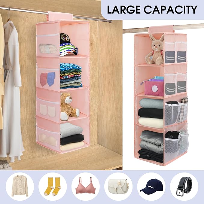 PetsHome 4-Shelf Hanging Closet Organizer, Space Saver, Closet Hanging Storage - Image 5