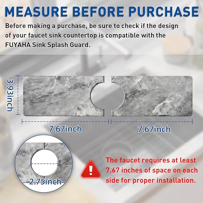 Kitchen Sink Splash Guard: Kitchen Faucet Mat, Diatomaceous Earth Sink Faucet - Image 2