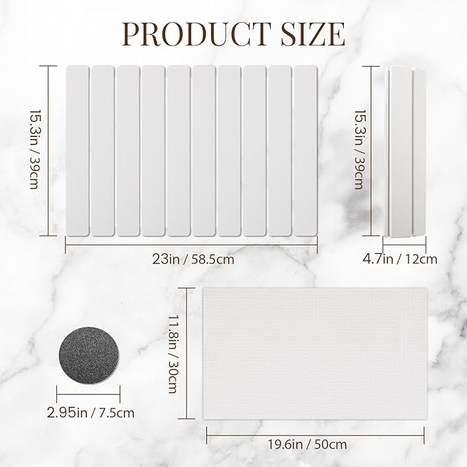 Large Stone Dish Drying Mats for Kitchen Counter 24"×16" Foldable Quick Dry - Image 6