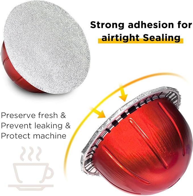 CAPMESSO Aluminum Foils Lids for Vertuo Reusable Pods, Compatible for - Image 5