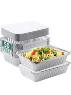 50 Pack 8x6 Disposable Aluminum Pans by NEEBAKE