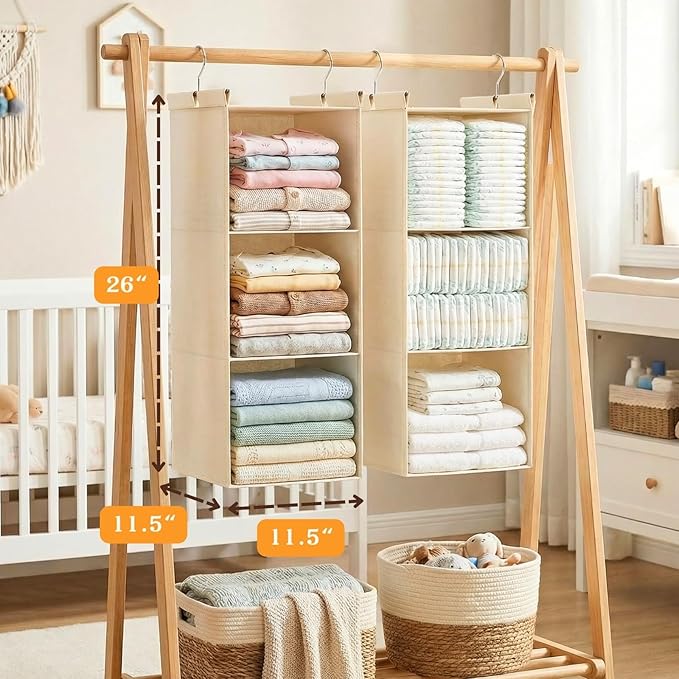 Ofiray-home Hanging Closet Organizer, 3-Tier Breathable Storage Bags - Image 4