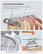 SONGMICS 100 Pack Coat Hangers, Heavy-Duty Plastic Suit Hangers, S-Shaped - Image 4