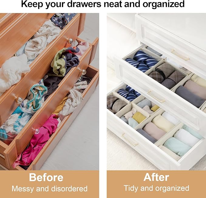 Drawer Organizer Clothes, Foldable Fabric Dresser Organizer Closet Organizers - Image 2