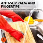 Vgo 2-Pairs Dishwashing Gloves, Reusable Household Gloves, Long Sleeve - Image 4