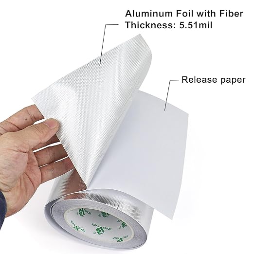 BOMEI PACK Adhesive Aluminum Foil Heat Shield Tape 1 Pack 6inch x 66ft - Image 5
