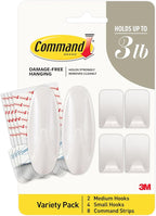 Command Mixed Hooks Pack, Radiant Pearl by Command